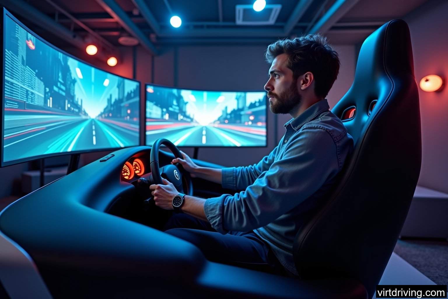 Virtual driving lesson in progress